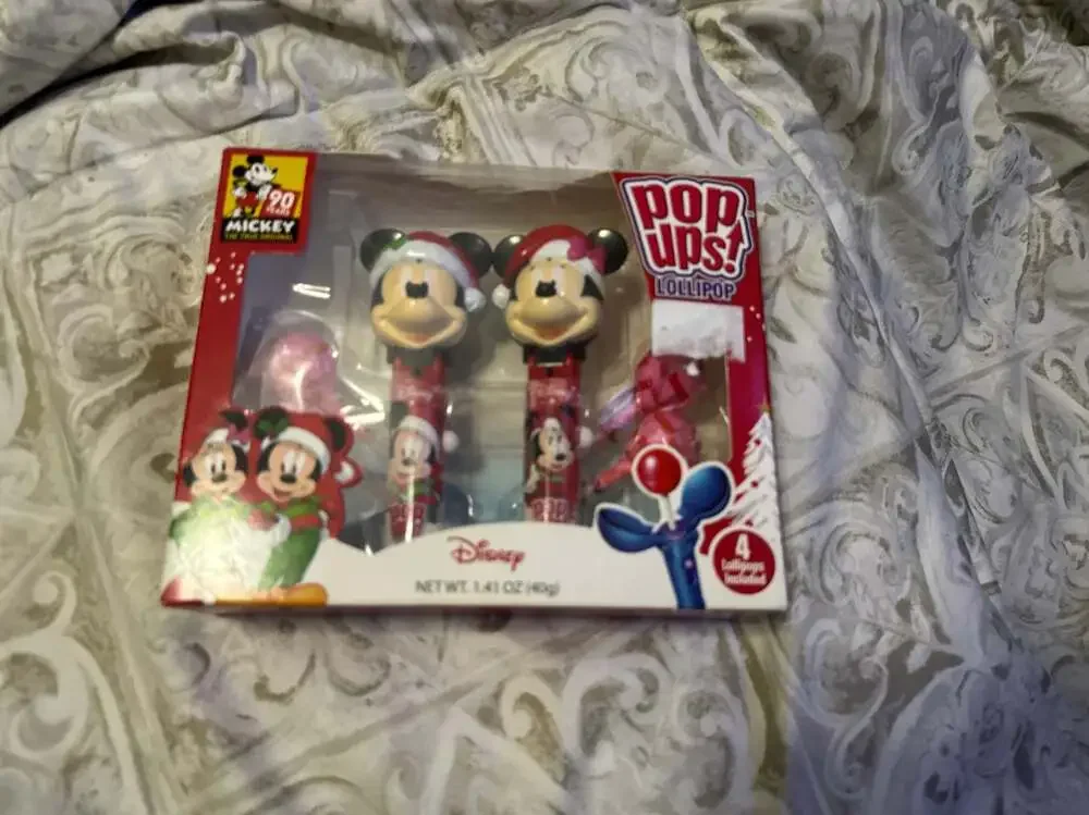 Disney Mickey & Minnie Holiday Pop Ups! Lollipop Set - Christmas Gift Box - 4 Po